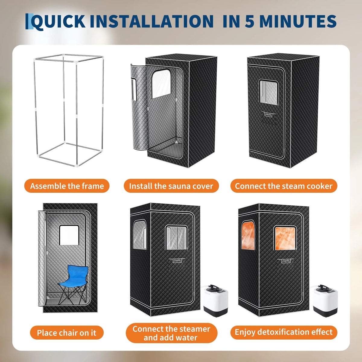 Foldable Portable Steam Sauna Tent For Home Relaxation