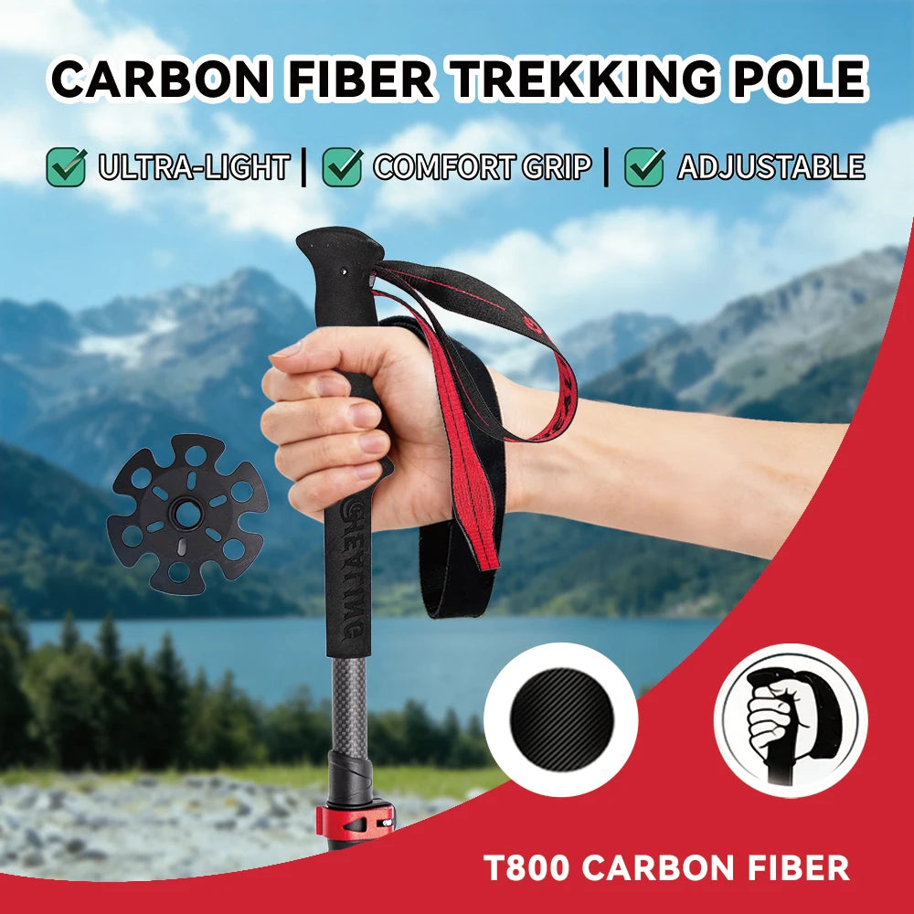 OKHEALING Carbon Fiber Trekking Poles For Hiking And Mountain Climbing