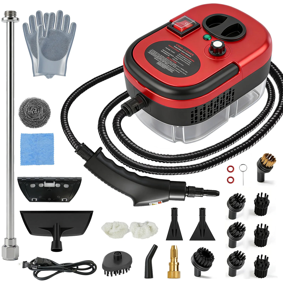 Portable Steam Cleaner 2500W Handheld 1200ML 105C With 20 Accessories