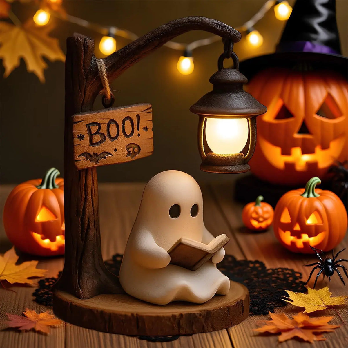 Halloween Witch Ghost 3D Lamp Lantern Decorative Resin Lantern For Festival Spooky Party Decor Halloween Outdoor Indoor Lantern