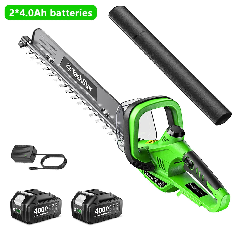 TaskStar Cordless Hedge Trimmer With Rotatable Handle And Debris Remover