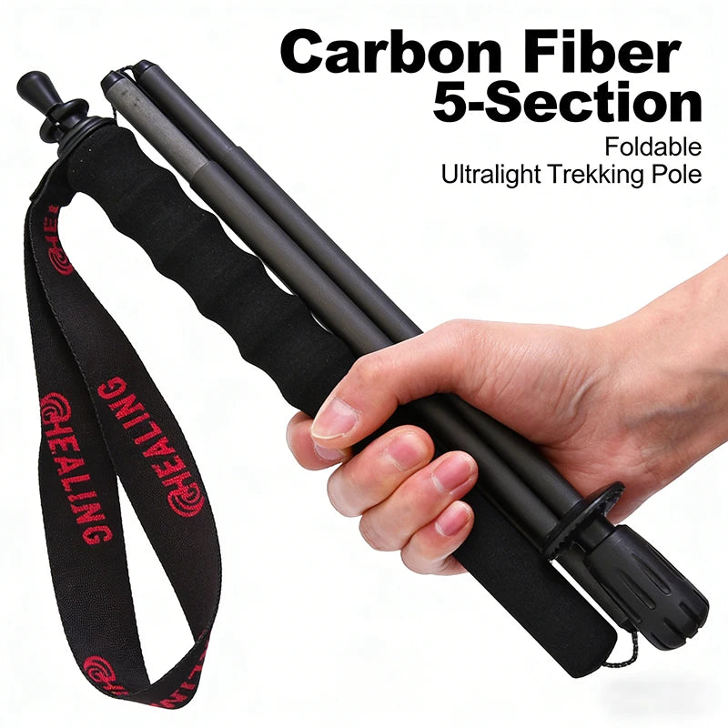 OKHEALING Carbon Fiber Trekking Poles For Hiking And Camping