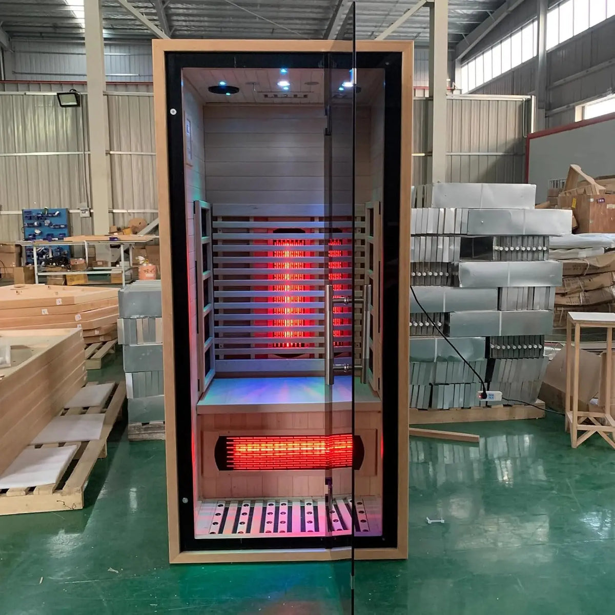 SMARTMAK Indoor Infrared Sauna With Low EMF Hemlock Wood