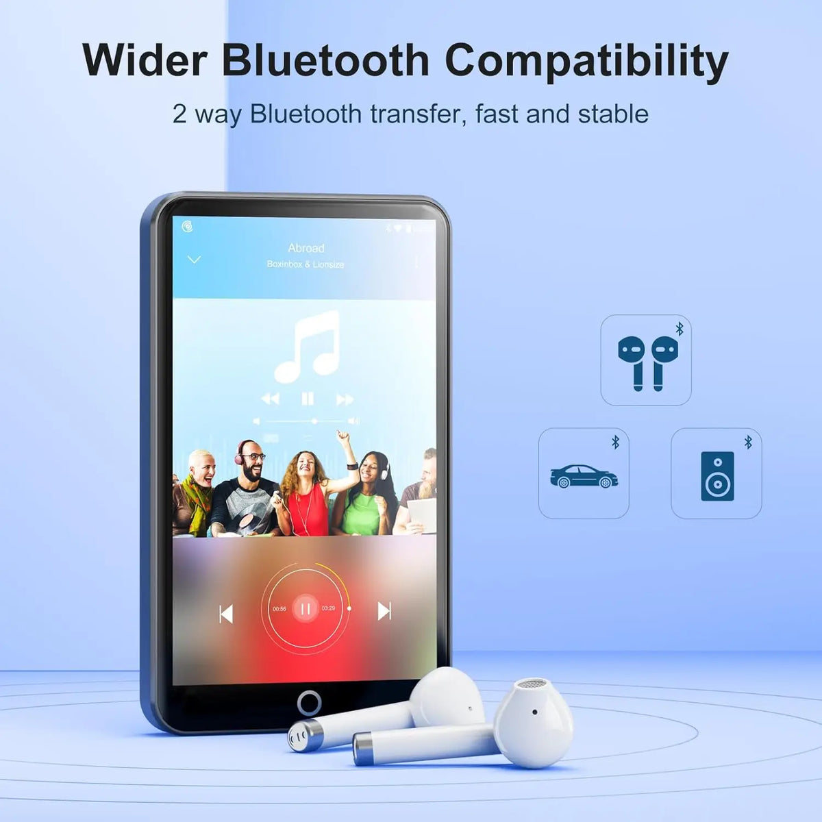 Android 9.0 MECHEN 16GB MP3 Player with Bluetooth and WiFi, with Spotify,Audible,Pandora, Up to 512 GB (White)