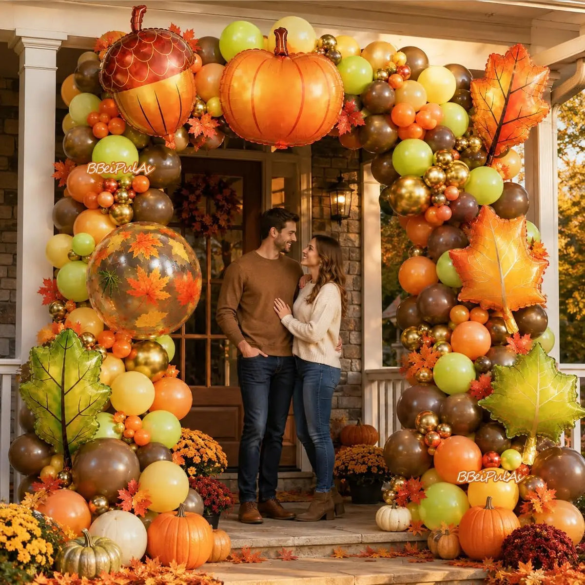 Fall Balloon Arch Kit 158Pcs for Thanksgiving Fall Party Decorations