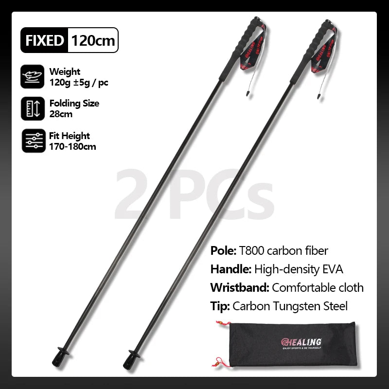 OKHEALING Carbon Fiber Trekking Poles For Hiking And Camping