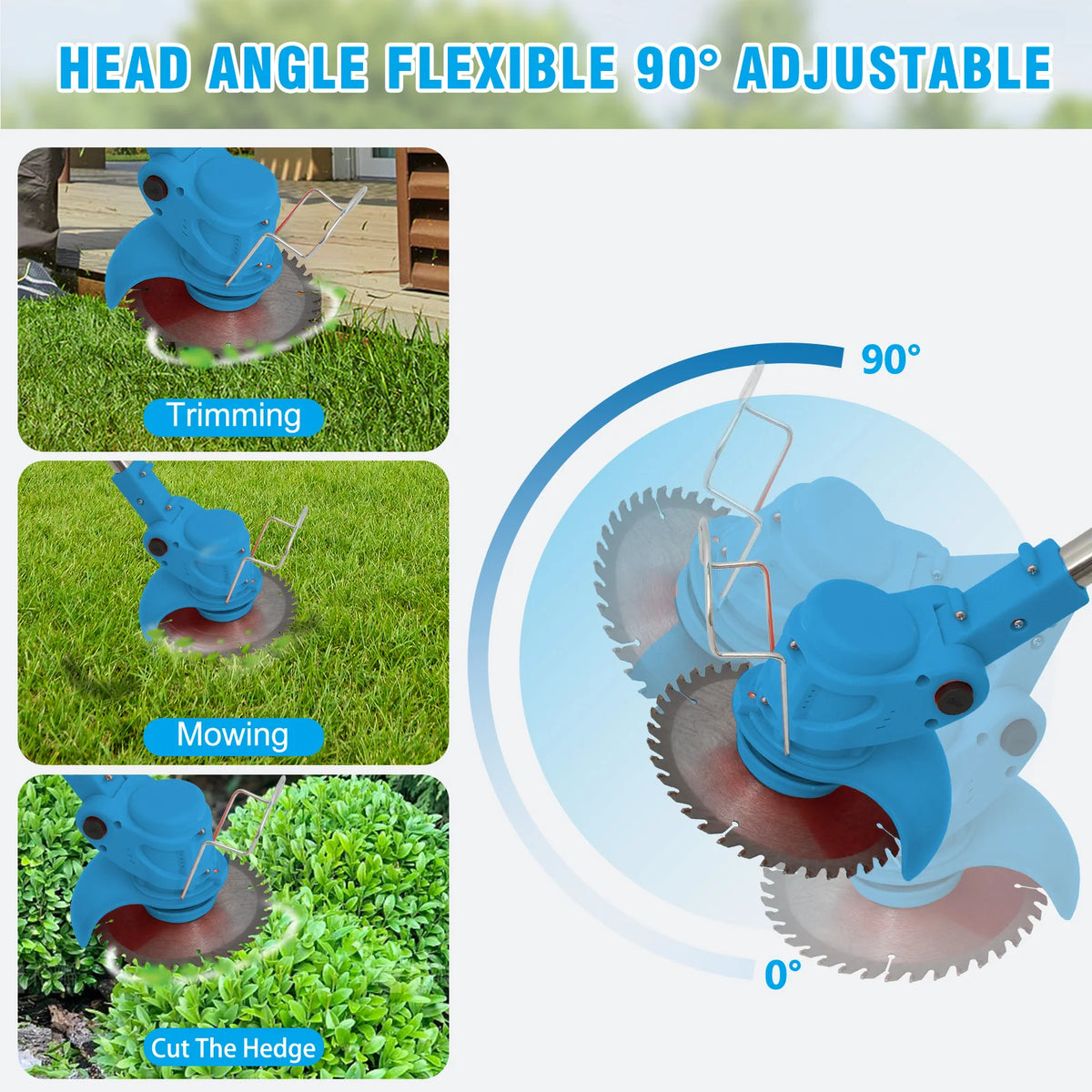 Cordless 3 In 1 Lawn Mower Grass Trimmer Edger Tool