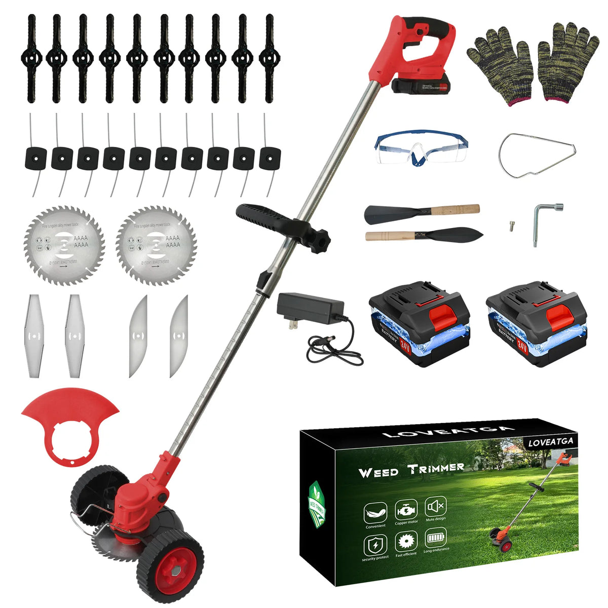 Cordless 3 In 1 Lawn Mower Grass Trimmer Edger Tool