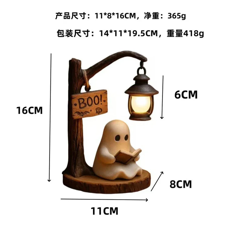 Halloween Witch Ghost 3D Lamp Lantern Decorative Resin Lantern For Festival Spooky Party Decor Halloween Outdoor Indoor Lantern
