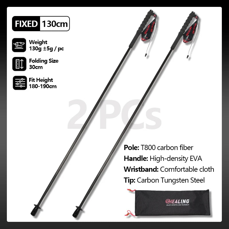 OKHEALING Carbon Fiber Trekking Poles For Hiking And Camping