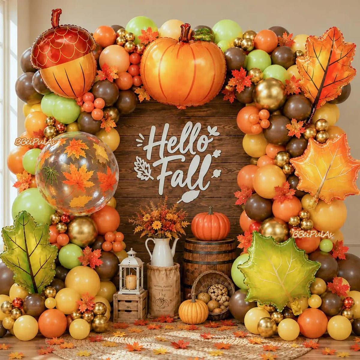 Fall Balloon Arch Kit 158Pcs for Thanksgiving Fall Party Decorations