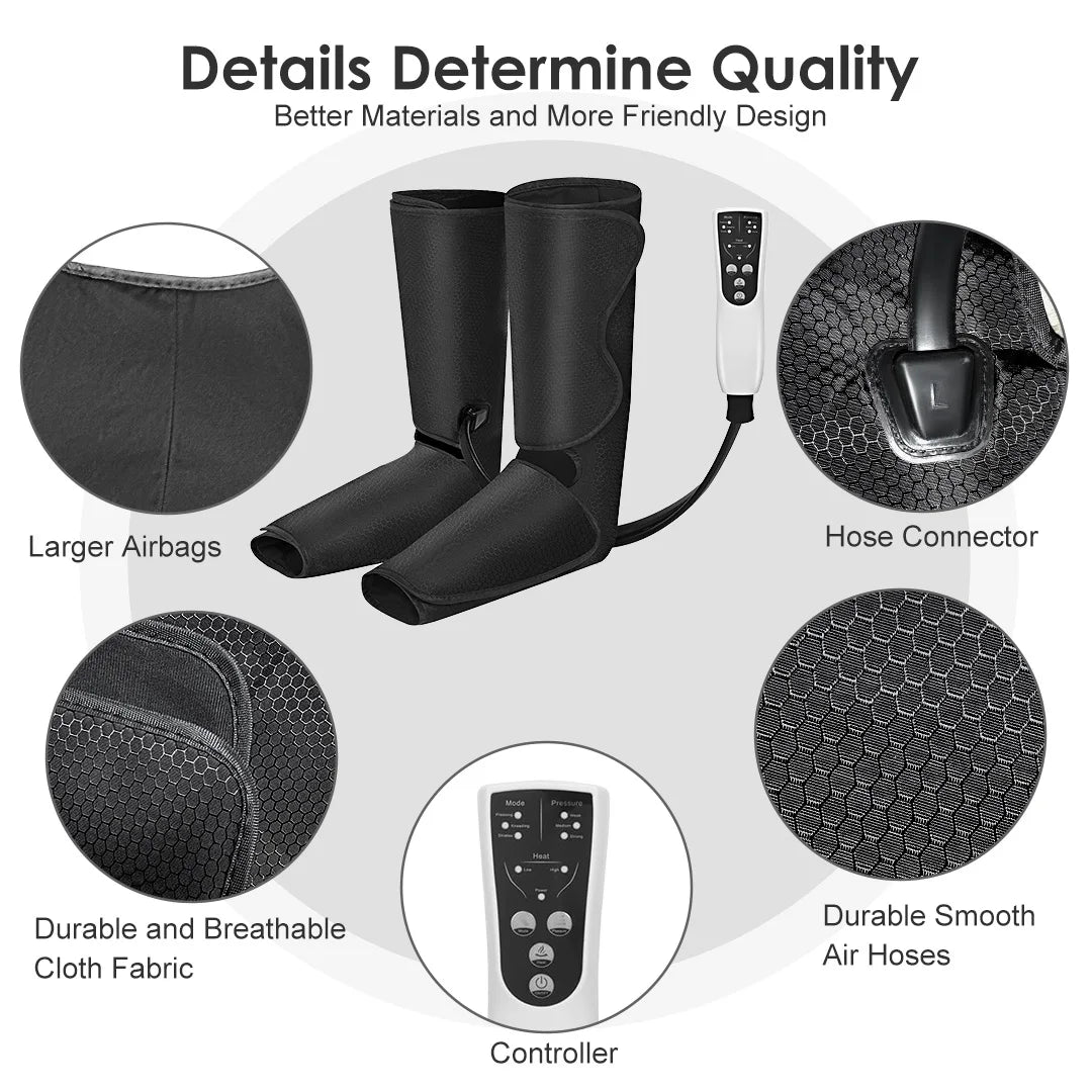 SEJOY Air Compression Leg Massager With Integrated Heat Mode