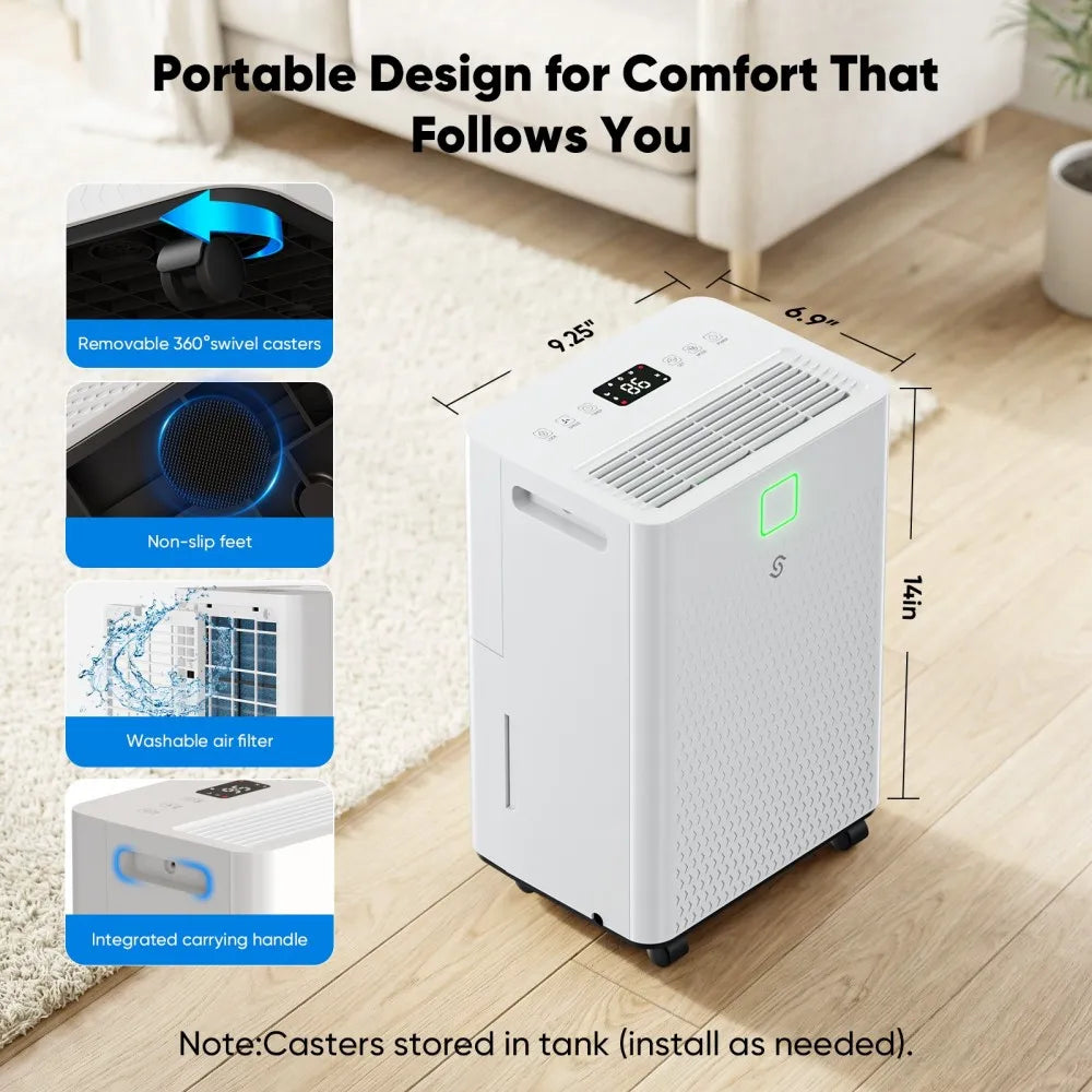 HUMILABS Smart Dehumidifier With Continuous Drain And Auto Defrost