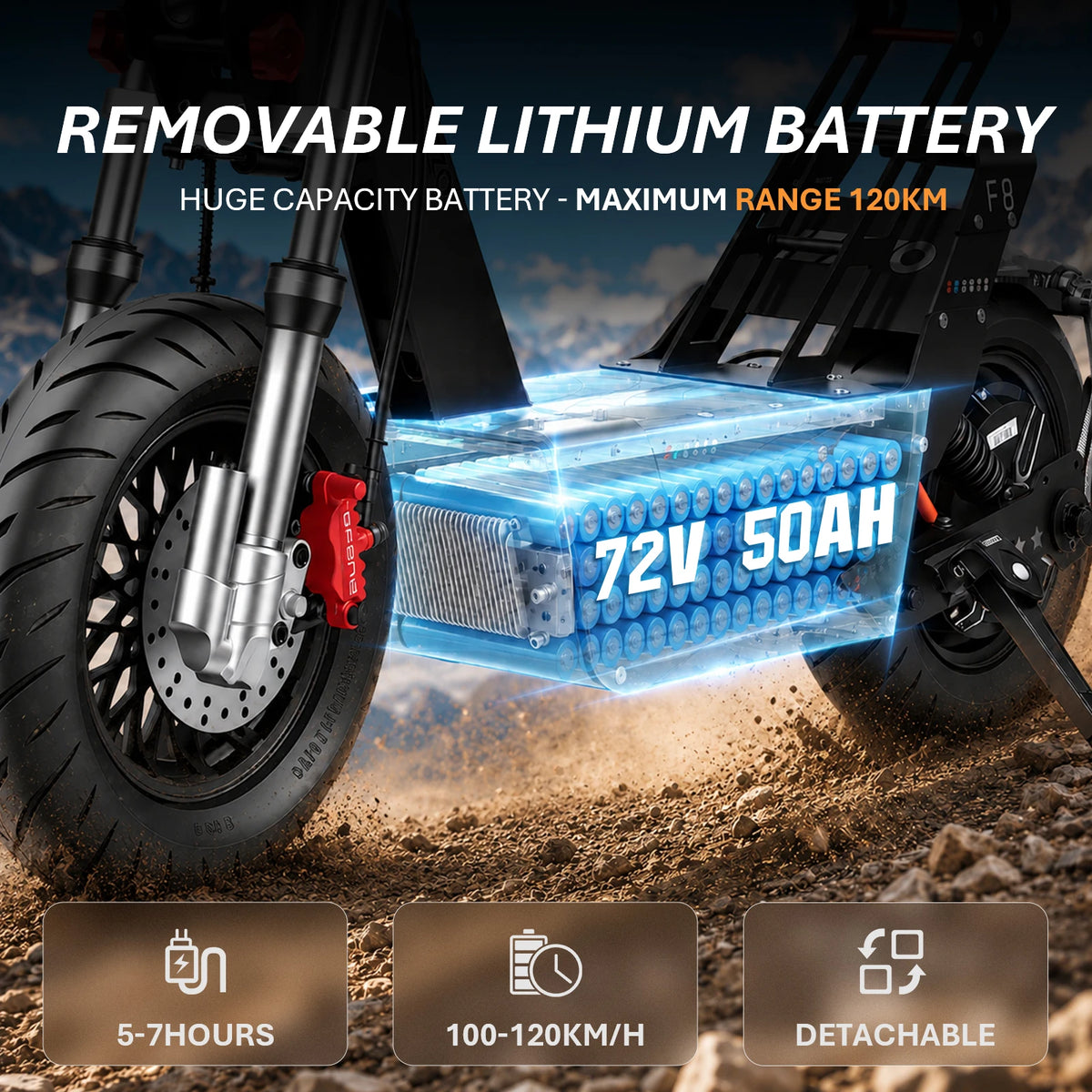HEZZO F8 16" Escooter 10000W 72V Electric Scooter Off-Road 50Ah 90Miles Foldable Full Suspension 63Mph Powerful Kik Scooter With Seat Hydraulic Brake Black Bage Edition