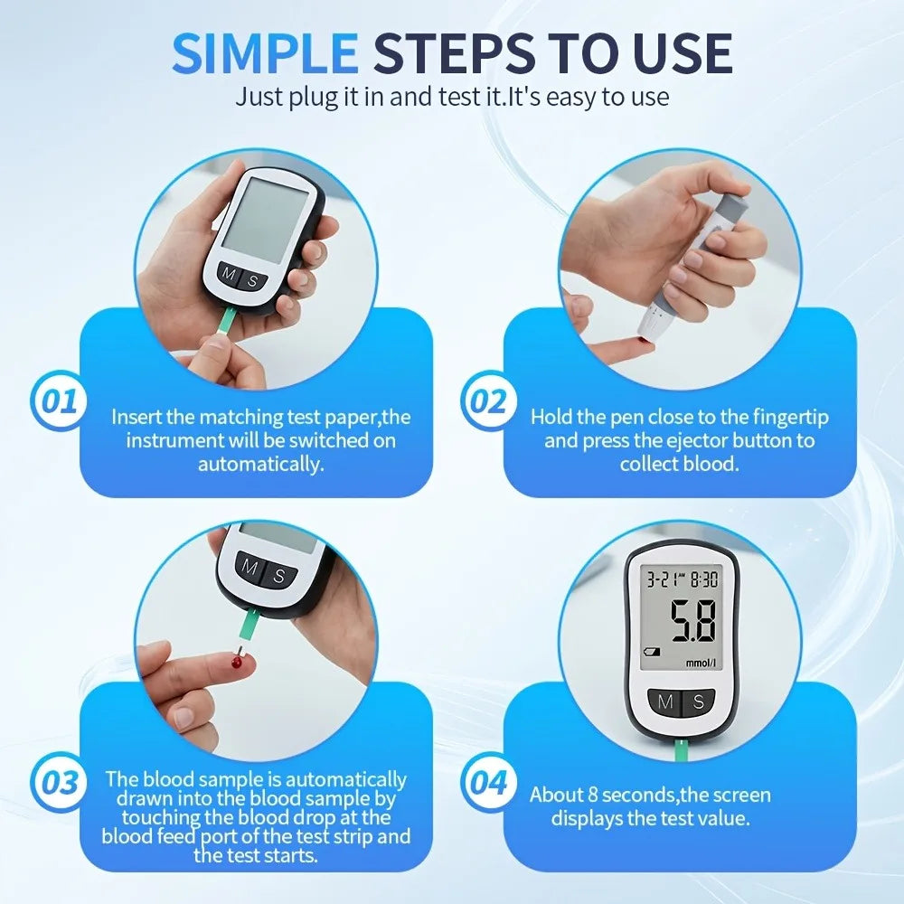 Jitesy Blood Glucose Monitor Kit With Test Strips And Lancets