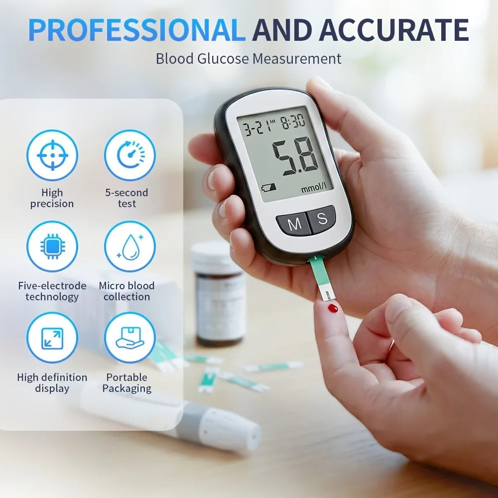 Jitesy Blood Glucose Monitor Kit With Test Strips And Lancets