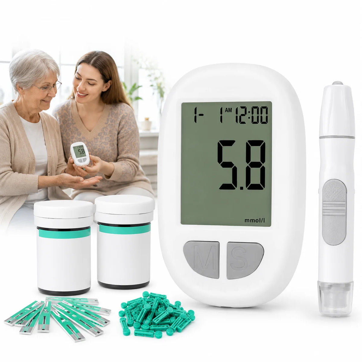Jitesy Blood Glucose Monitor Kit With Test Strips And Lancets