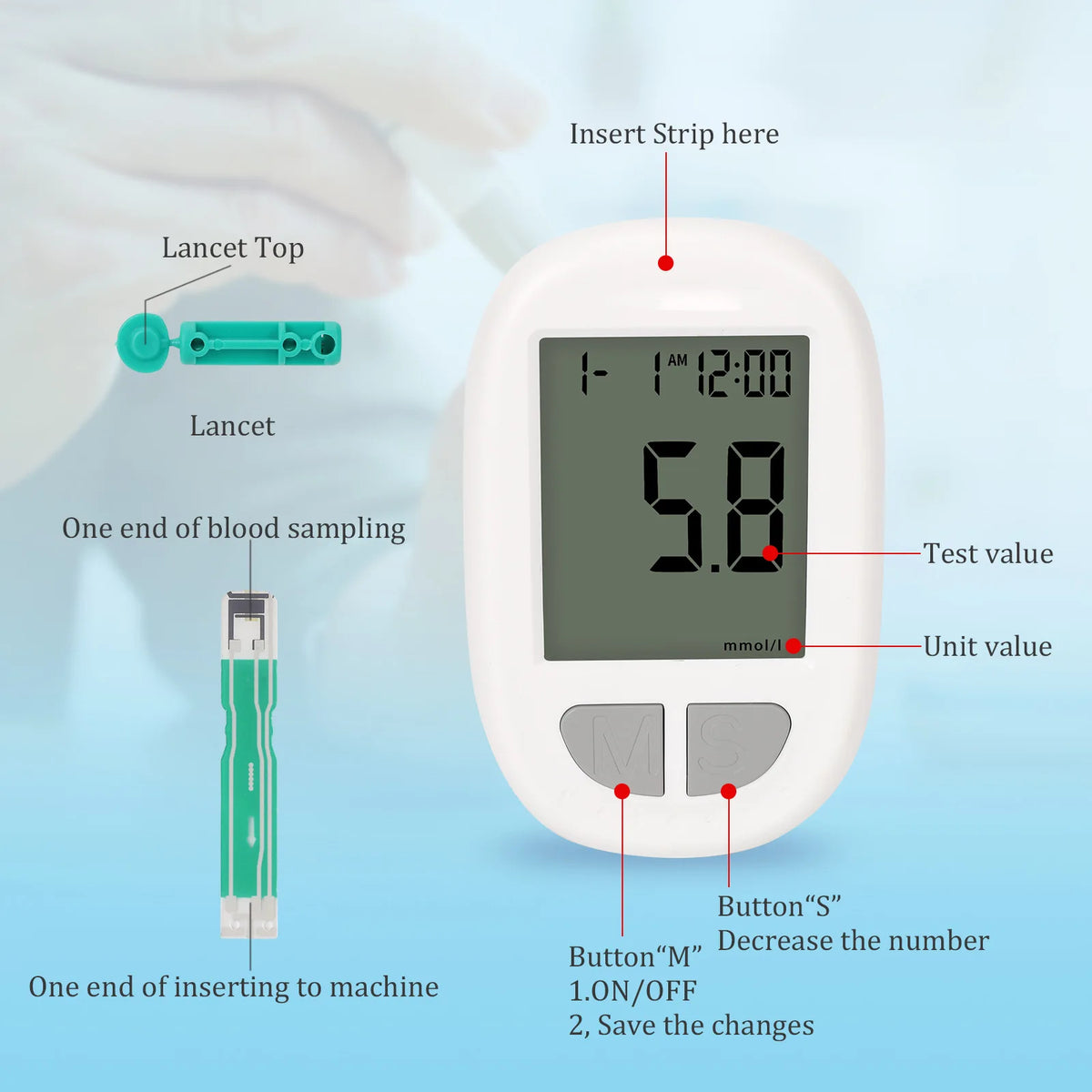 Jitesy Blood Glucose Monitor Kit With Test Strips And Lancets
