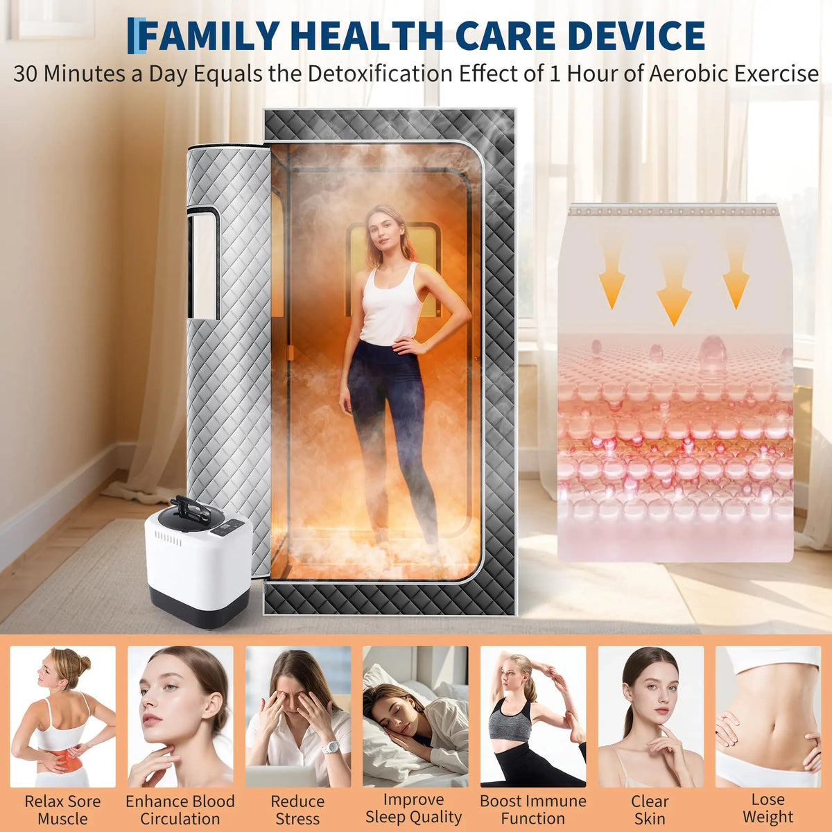 Foldable Portable Steam Sauna Tent For Home Relaxation