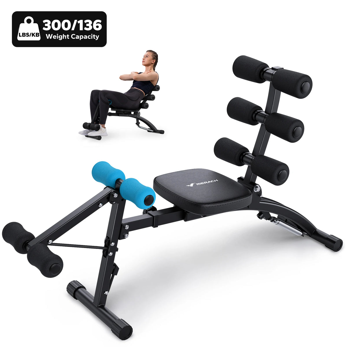 Merach Adjustable Abdominal Trainer And Sit Up Home Gym Bench