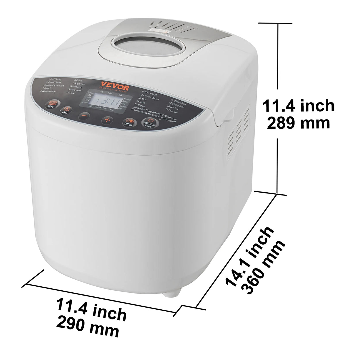 SucceBuy Automatic Bread Maker With 15 Programmable Functions