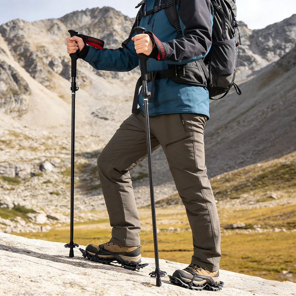 OKHEALING Carbon Fiber Trekking Poles For Hiking And Mountain Climbing