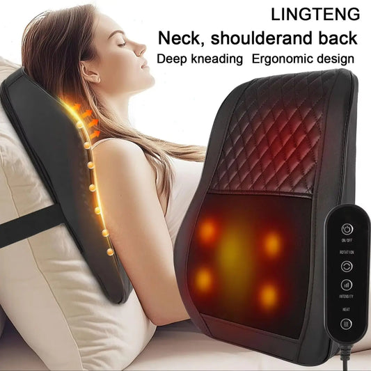 LINGTENG 3D Kneading Back Massager With Heat Therapy Rechargeable Battery
