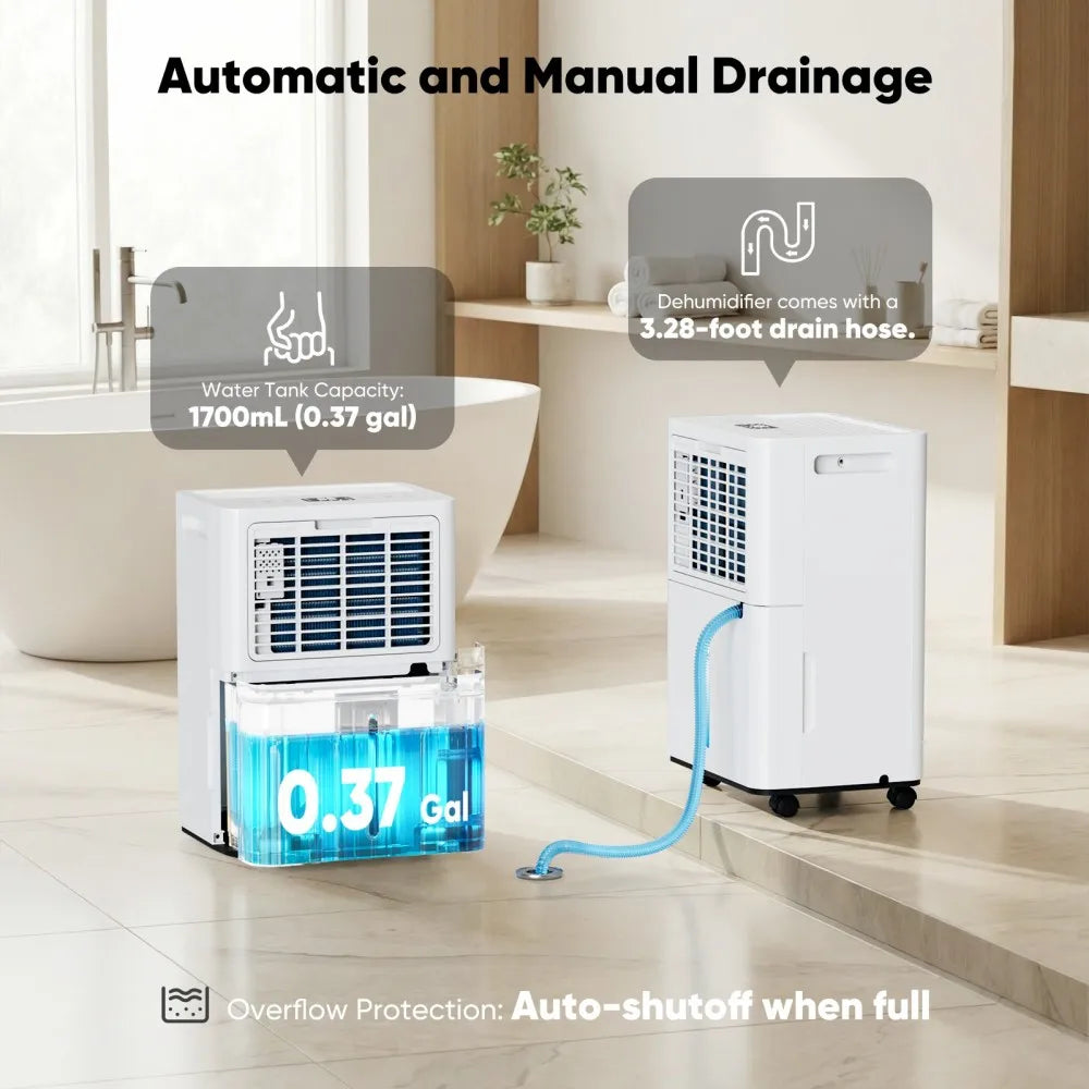 HUMILABS Smart Dehumidifier With Continuous Drain And Auto Defrost