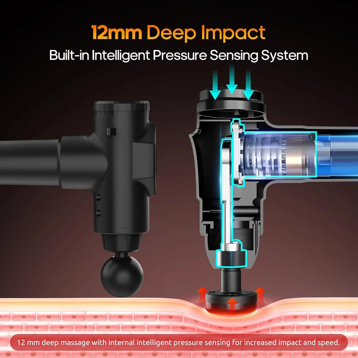 Lingteng Deep Tissue Massage Gun With Integrated Heat Function