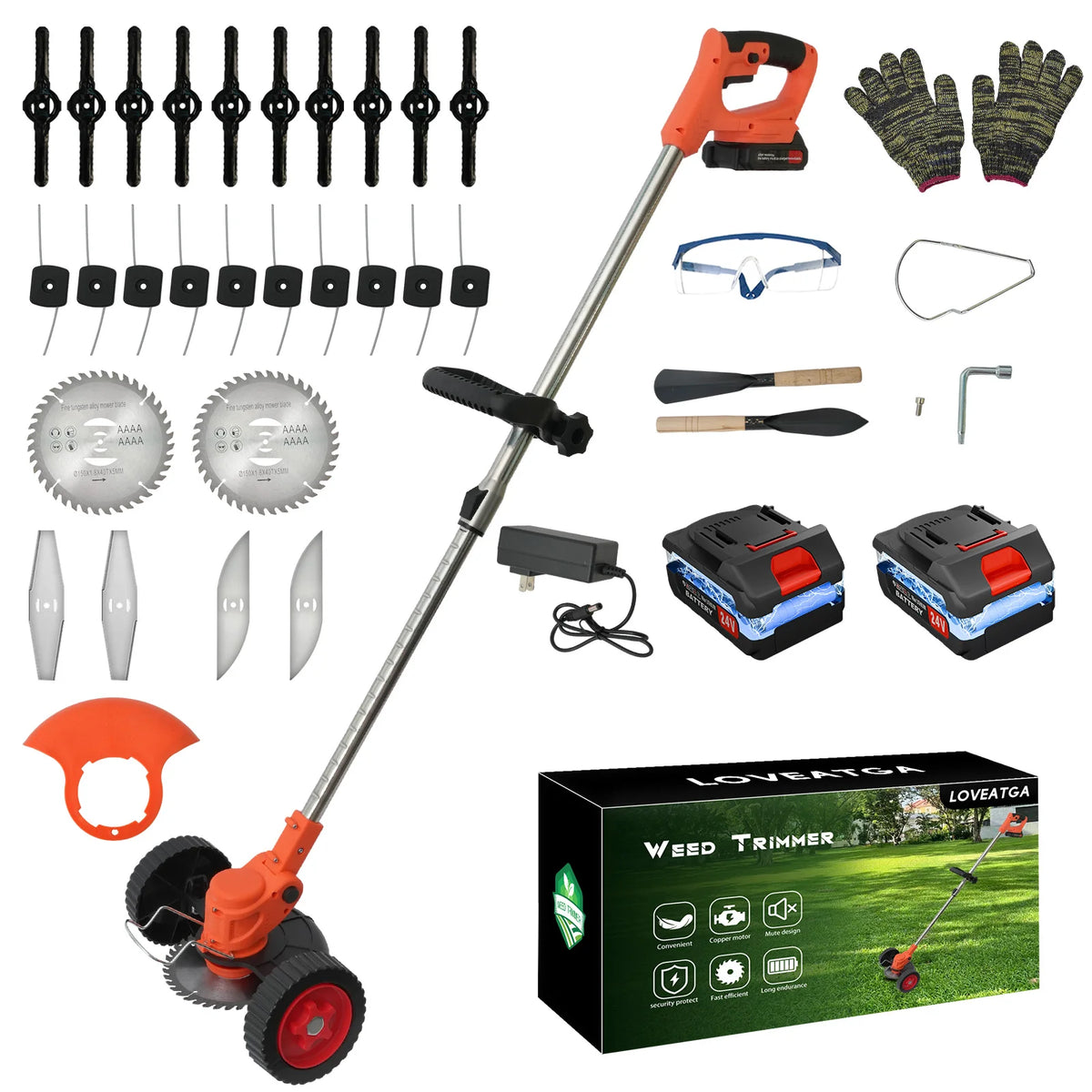 Cordless 3 In 1 Lawn Mower Grass Trimmer Edger Tool