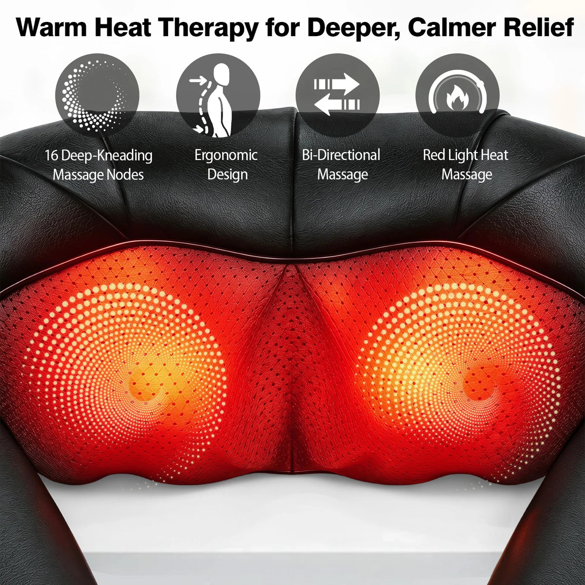 Electric Shiatsu Neck Shoulder Massager With Heat For Pain Relief