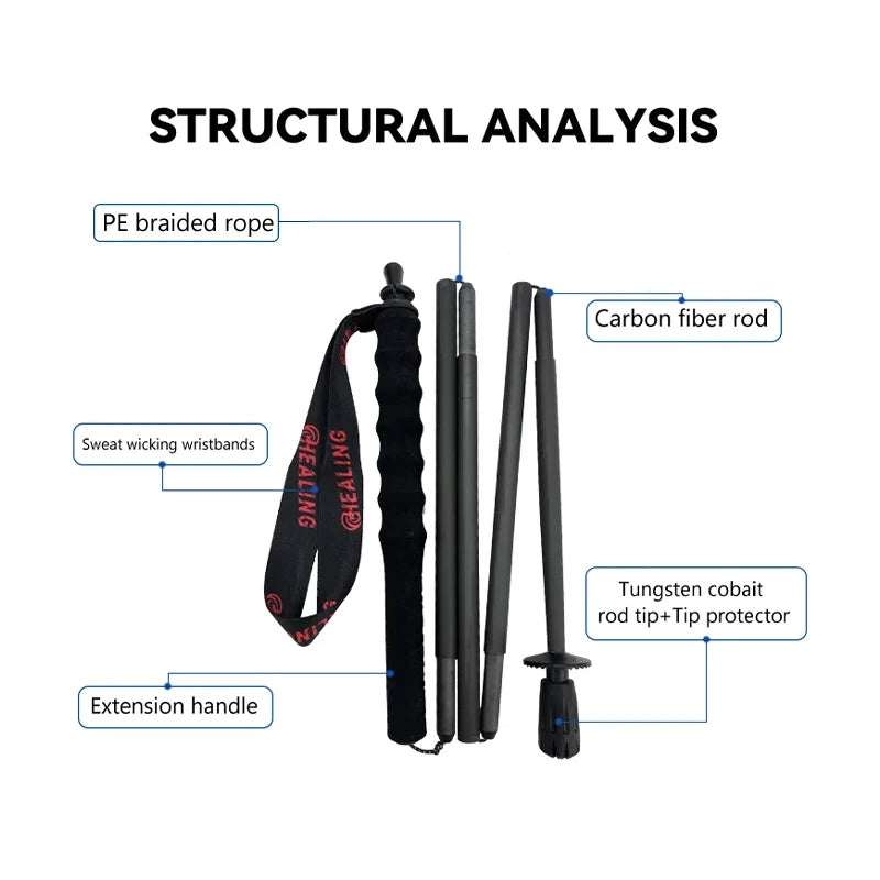 OKHEALING Carbon Fiber Trekking Poles For Hiking And Camping
