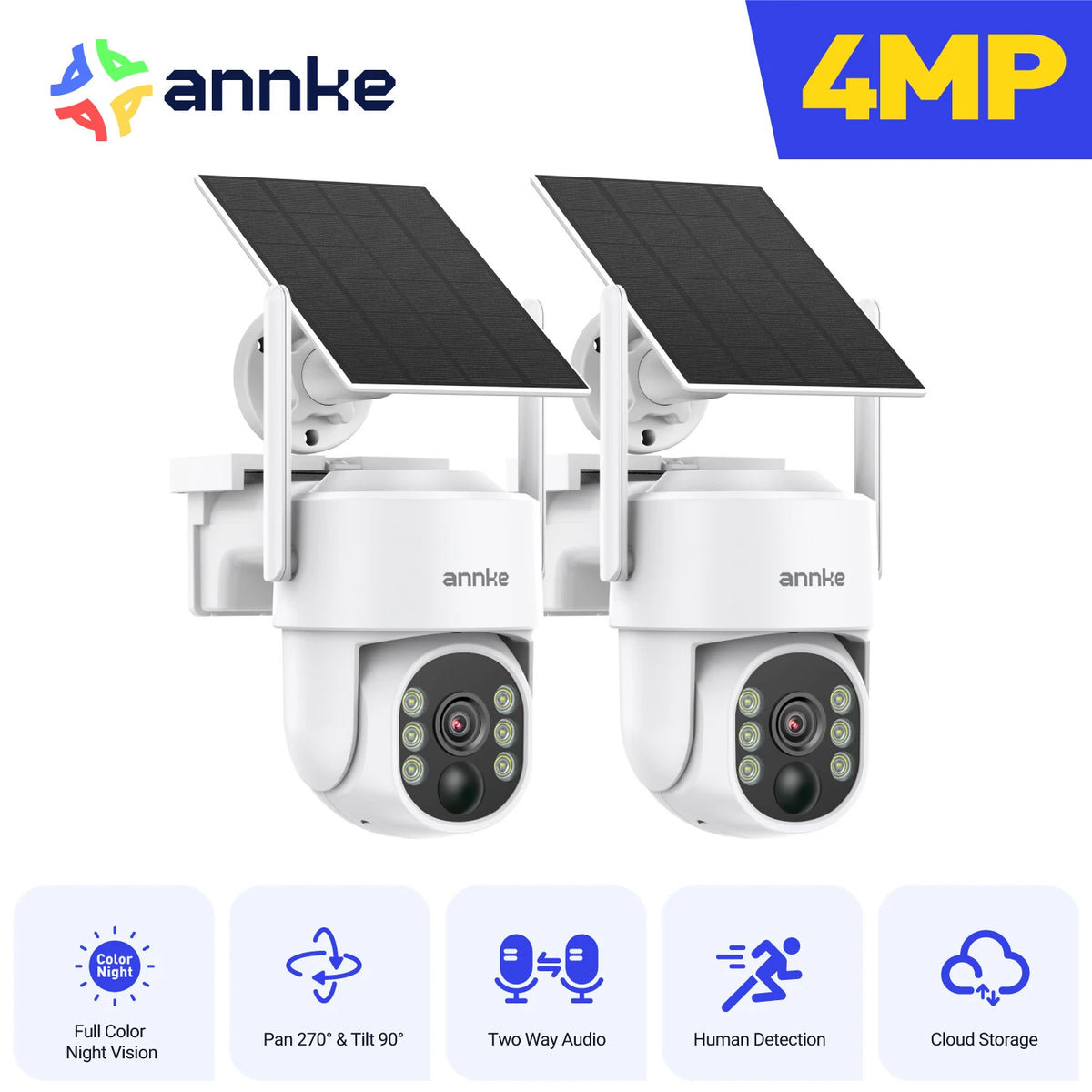 Annke 4MP Solar Wireless Outdoor Waterproof Security Camera
