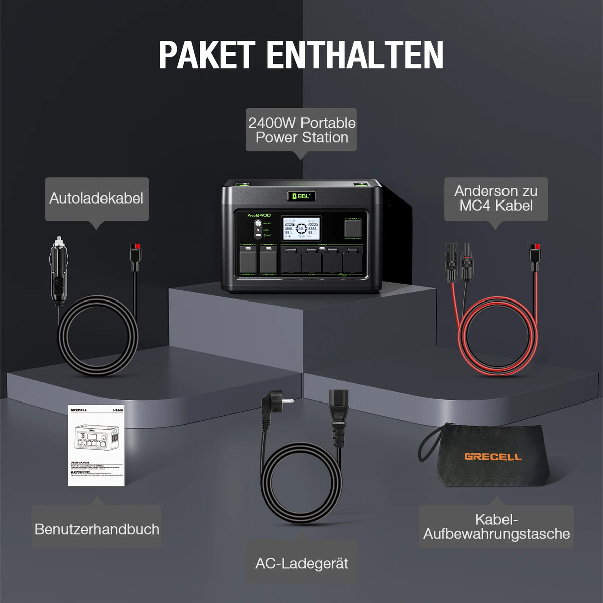 Portable Power Station Generator 2400W 1843Wh Pure Sine Wave Backup