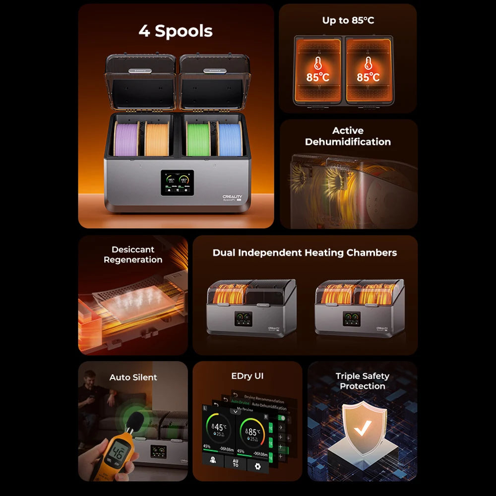 Creality SpacePi X4 Filament Dryer With Dual Independent Heating Chambers