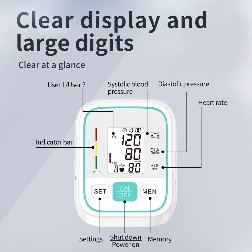 Digital Upper Arm Blood Pressure Monitor With Voice Broadcast