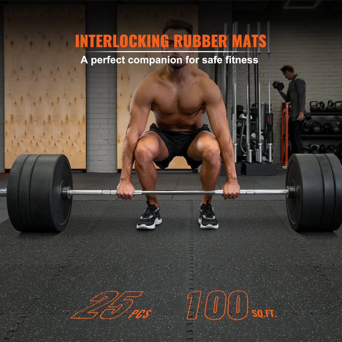 SucceBuy Interlocking Gym Floor Mats With Durable Rubber Top