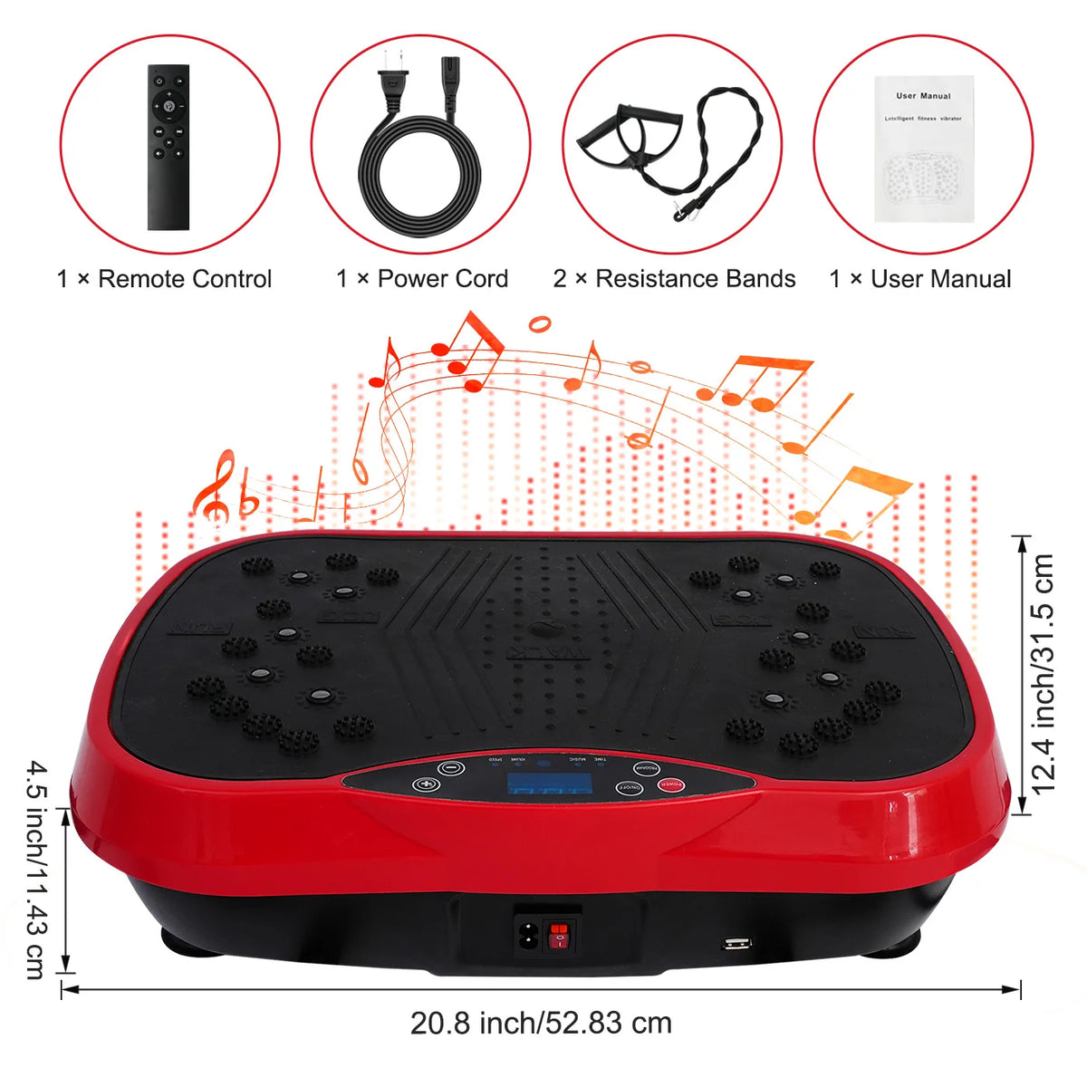 Portable Vibration Plate Exercise Machine With Bluetooth Remote
