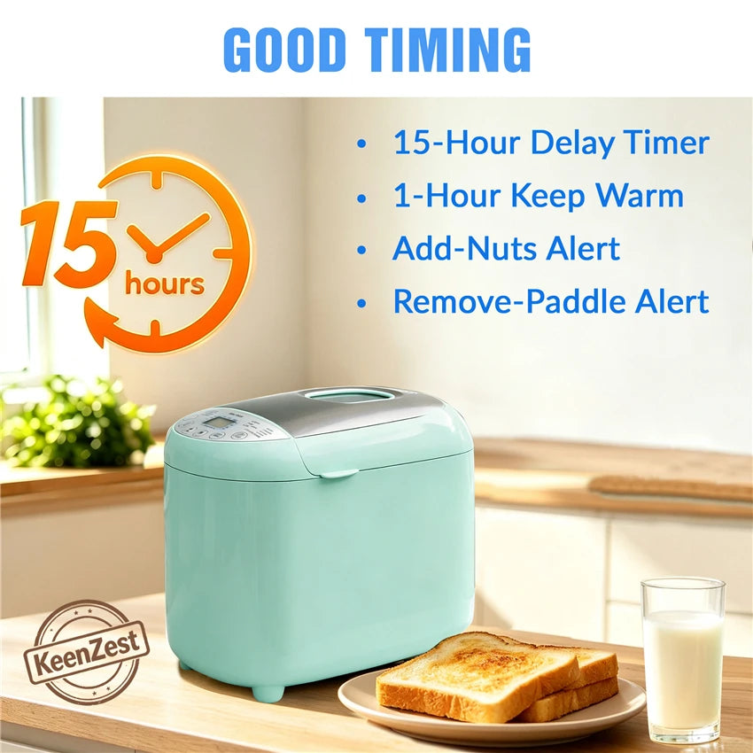 KeenZest Automatic Bread Maker With Gluten Free Baking Settings