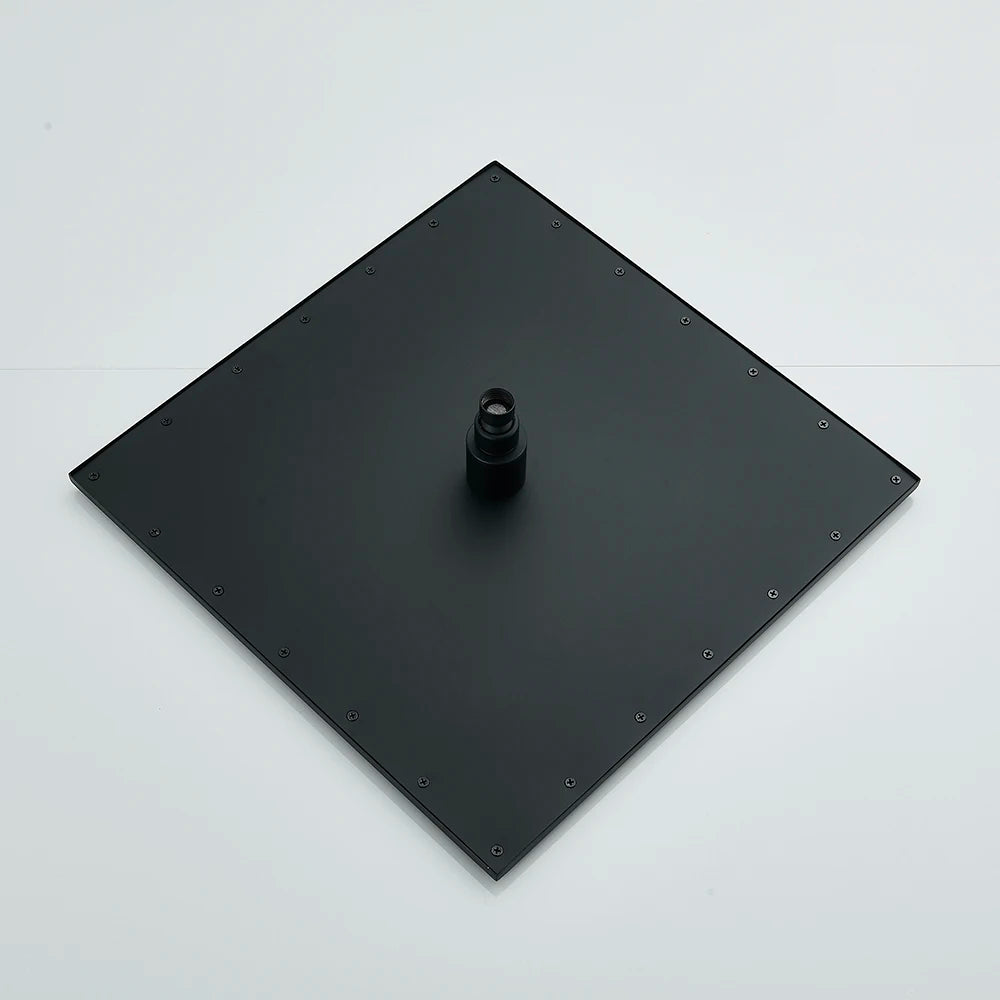 Wall Mounted Square Brass Rainfall Showerhead Featuring Led Lights
