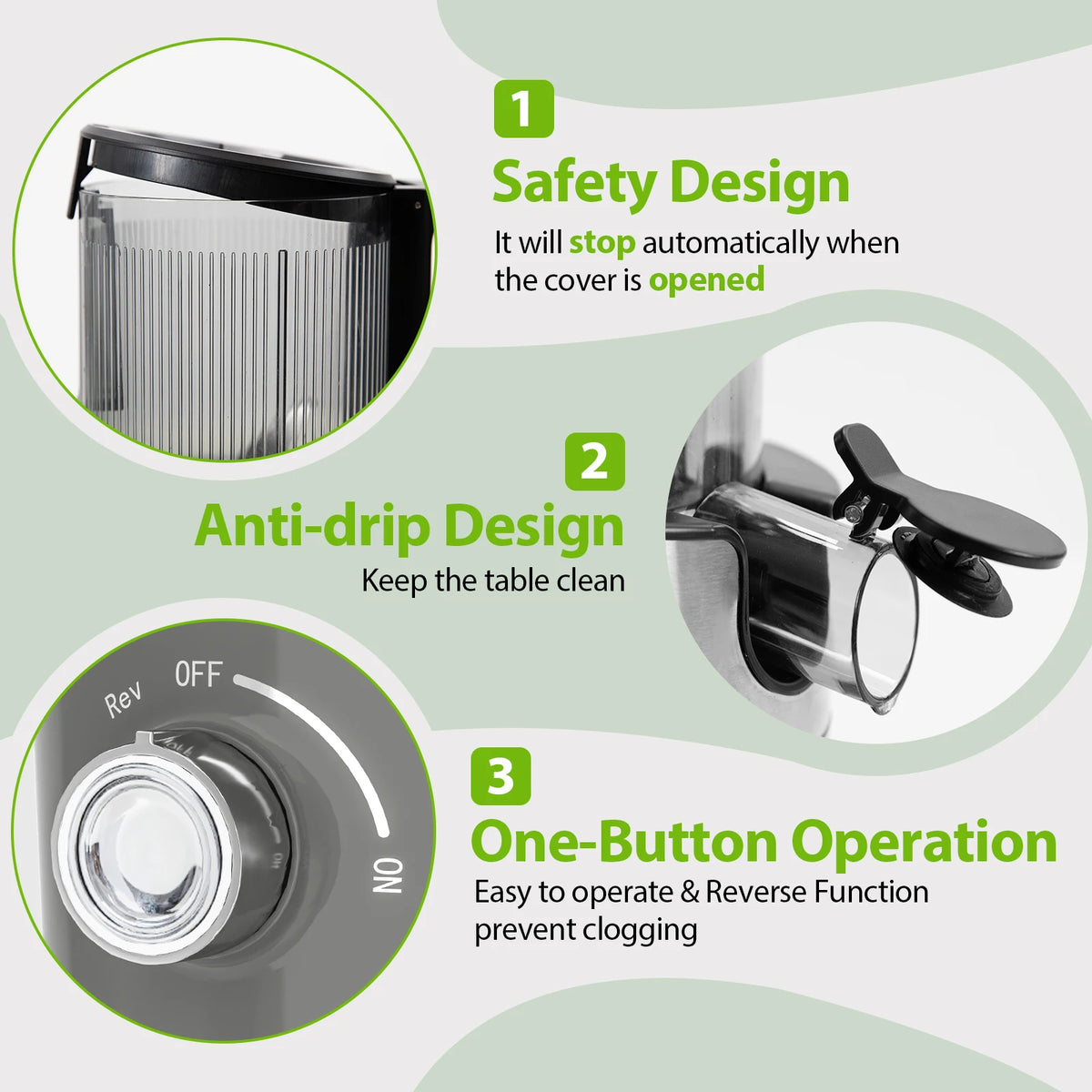 Aeitto Cold Press Juicer Low Speed Quiet Motor Extractor