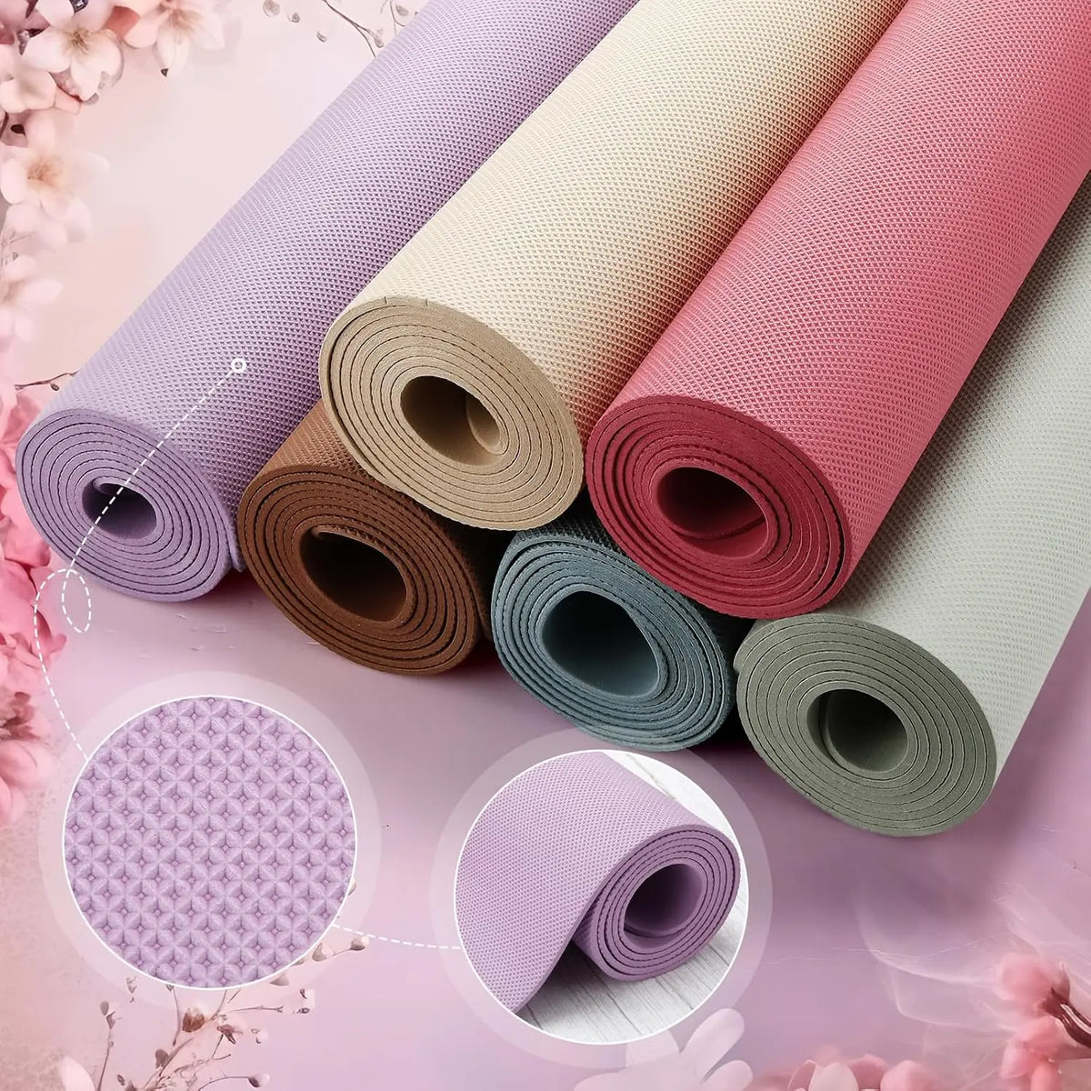 Non Slip Tear Resistant Yoga Mats For Home Gym Exercise Training