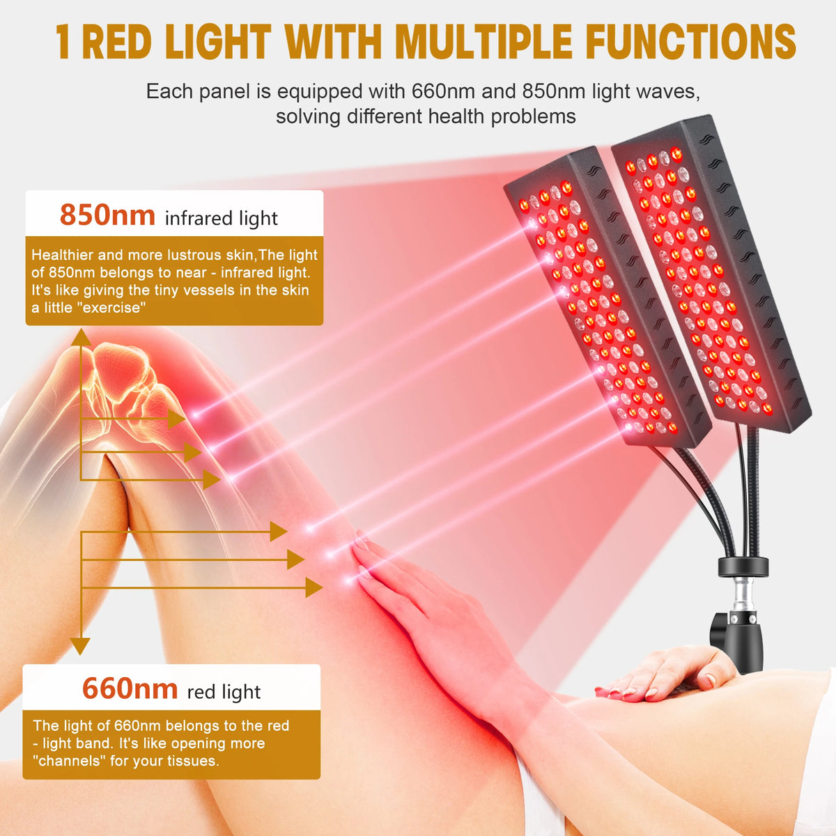 Astarexin 150 LEDs Red Light Therapy Dual Head Infrared Panel