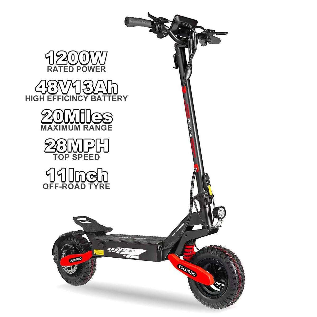 Eoeotwo 1200W Foldable Off Road Electric Scooter 30MPH