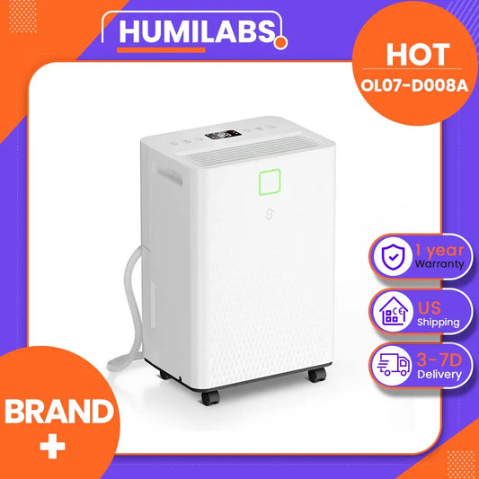 HUMILABS Smart Dehumidifier With Continuous Drain And Auto Defrost