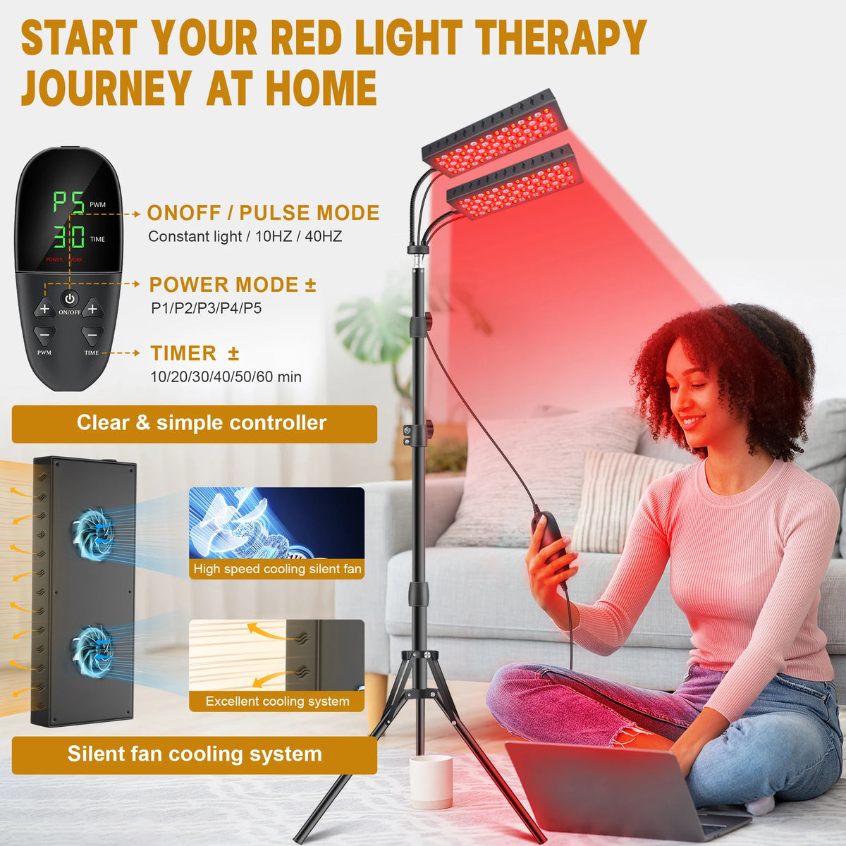 Astarexin 150 LEDs Red Light Therapy Dual Head Infrared Panel