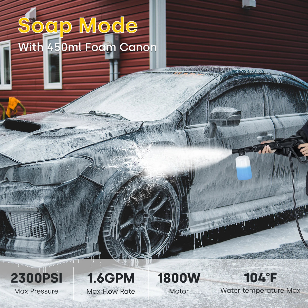 Enventor Electric Pressure Washer Portable Car And Garden Cleaner