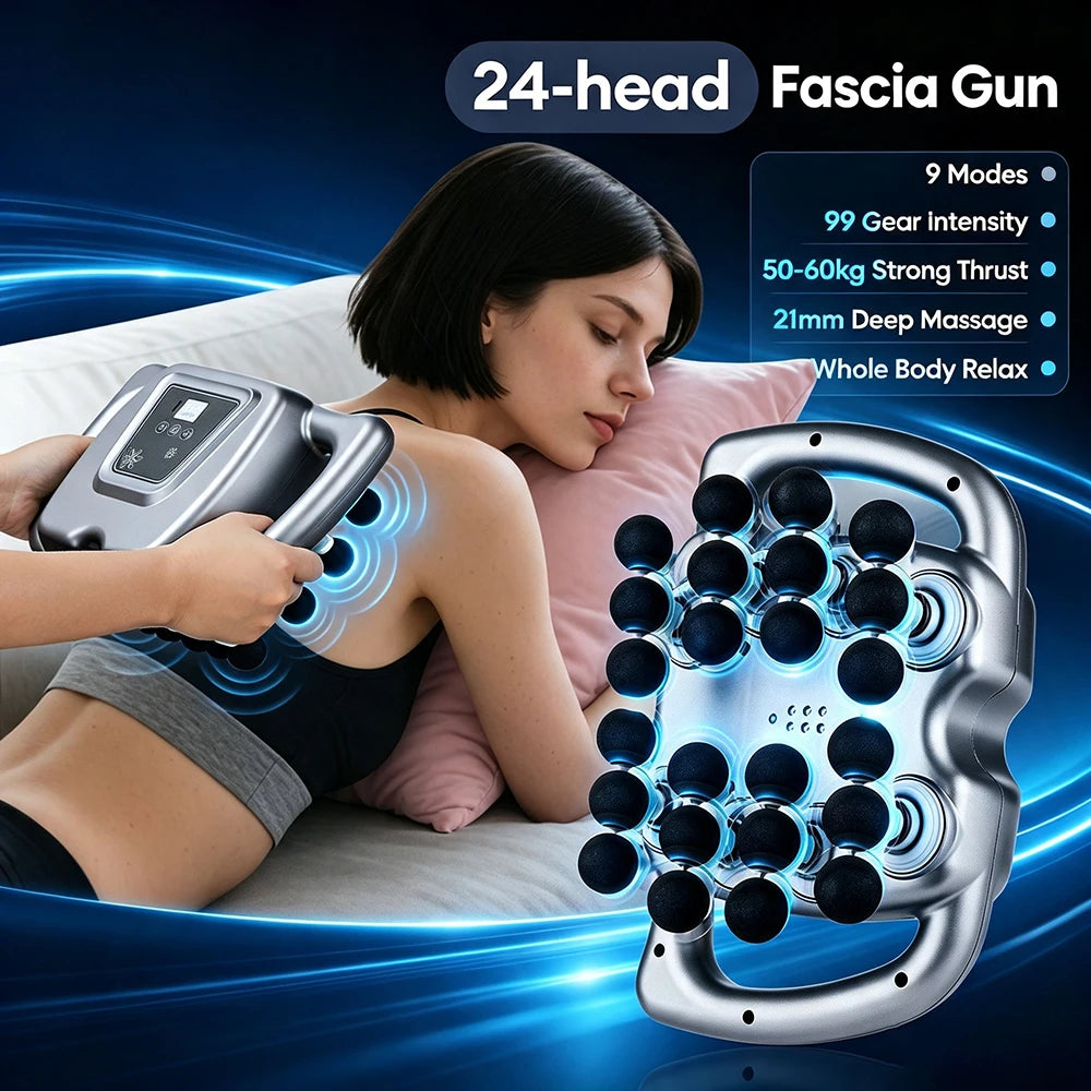 Foreverlily 24 Heads Massage Gun High Frequency Vibration Muscle Massager