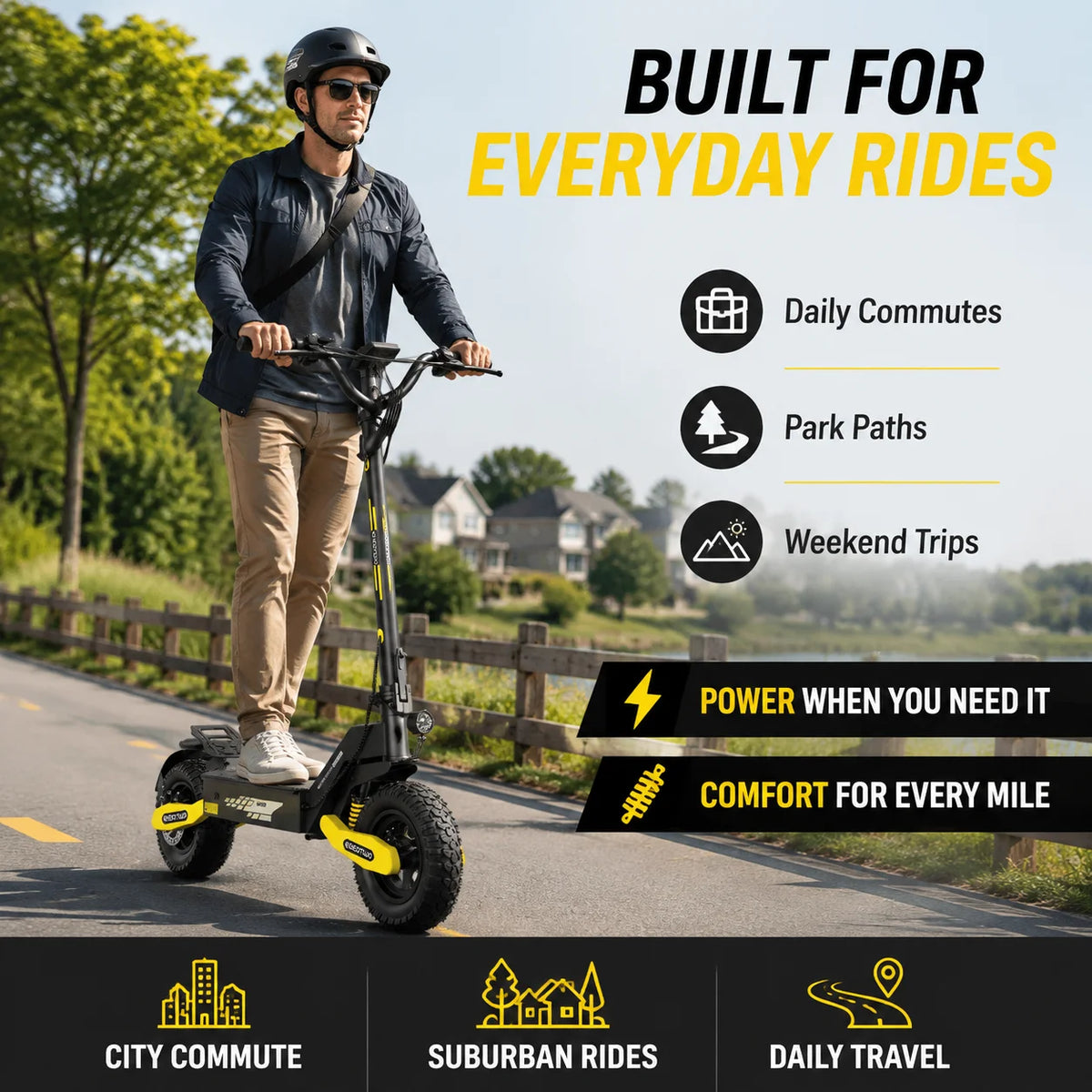 Eoeotwo 1200W Foldable Off Road Electric Scooter 30MPH