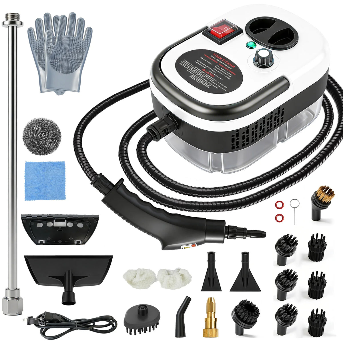 Portable Steam Cleaner 2500W Handheld 1200ML 105C With 20 Accessories